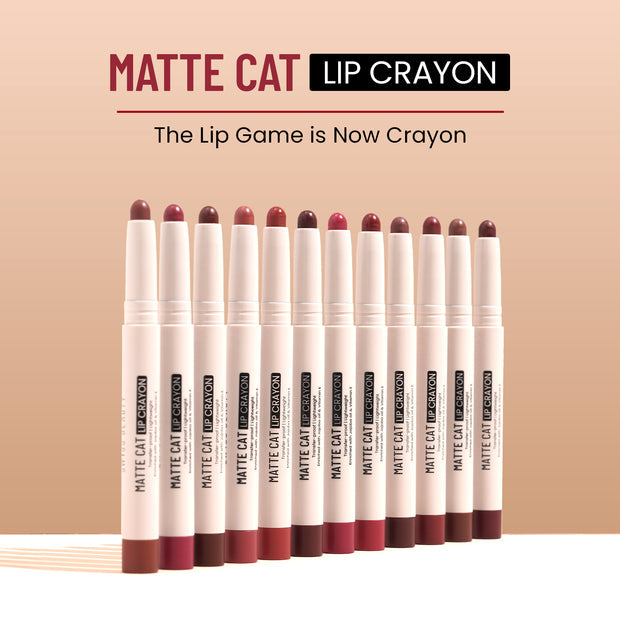 Swiss Beauty Matte Cat Lip Crayon Flattering Peach