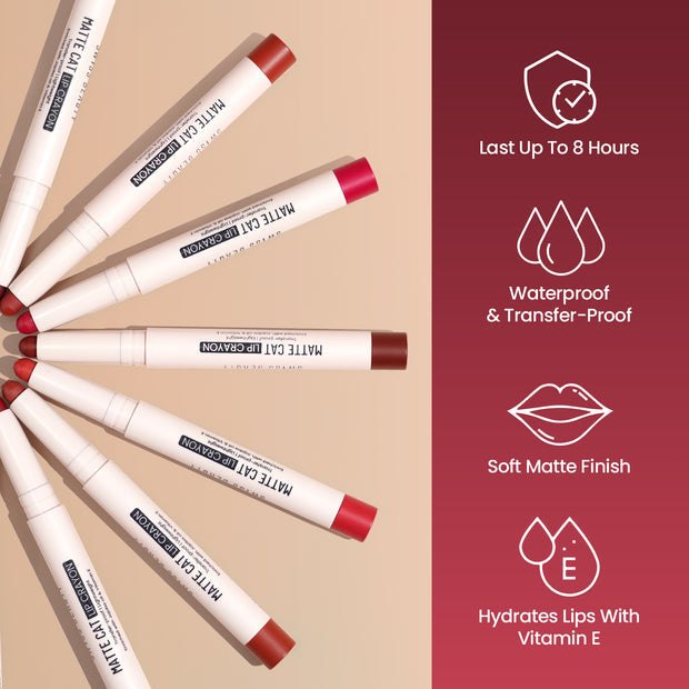 Swiss Beauty Matte Cat Lip Crayon Flattering Peach