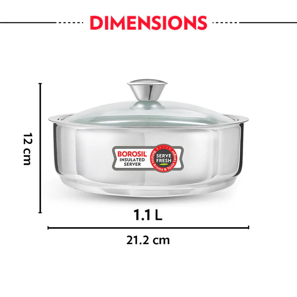 Borosil Servefresh Roti Server, 2.5L
