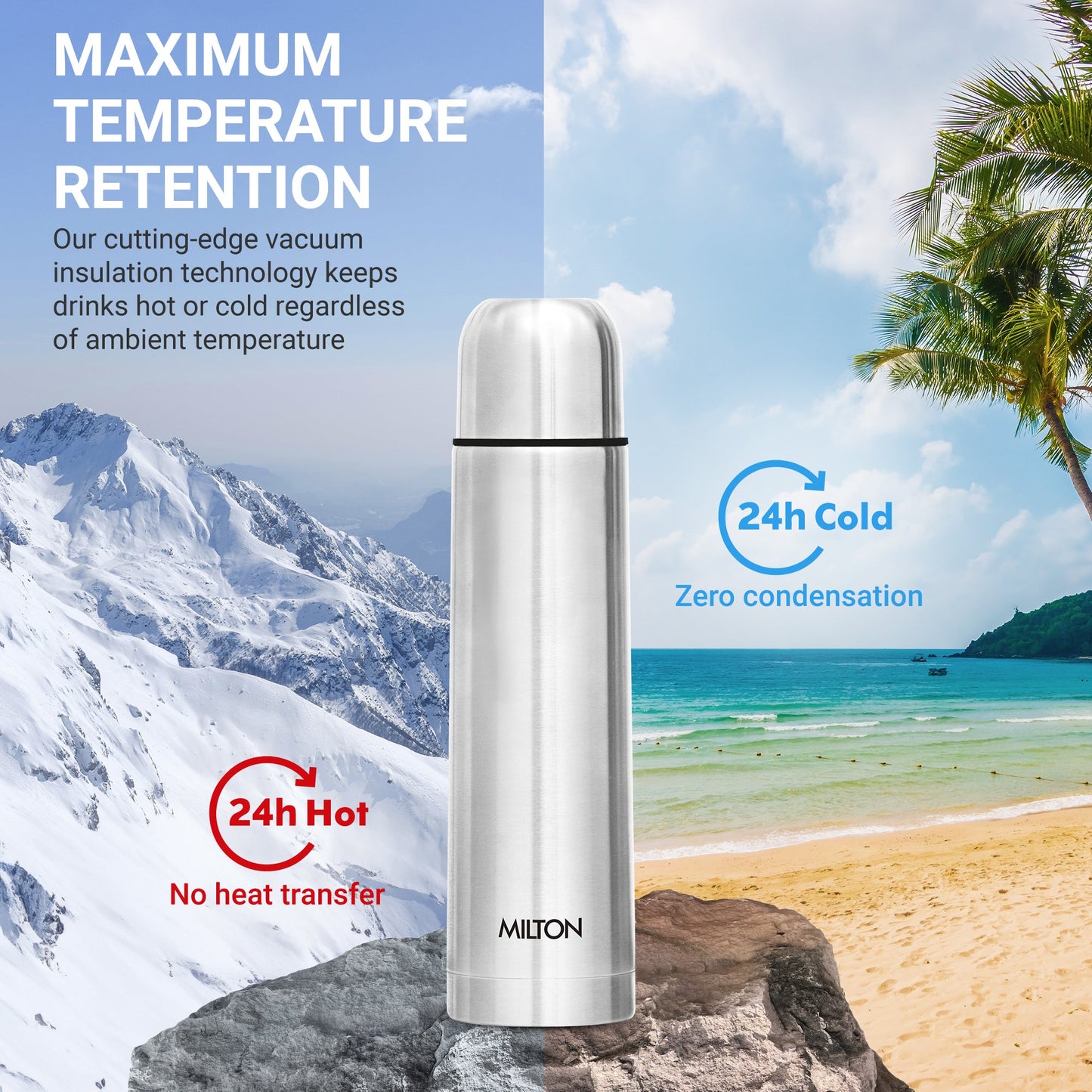 Milton Plain Lid Thermosteel Bottle Silver