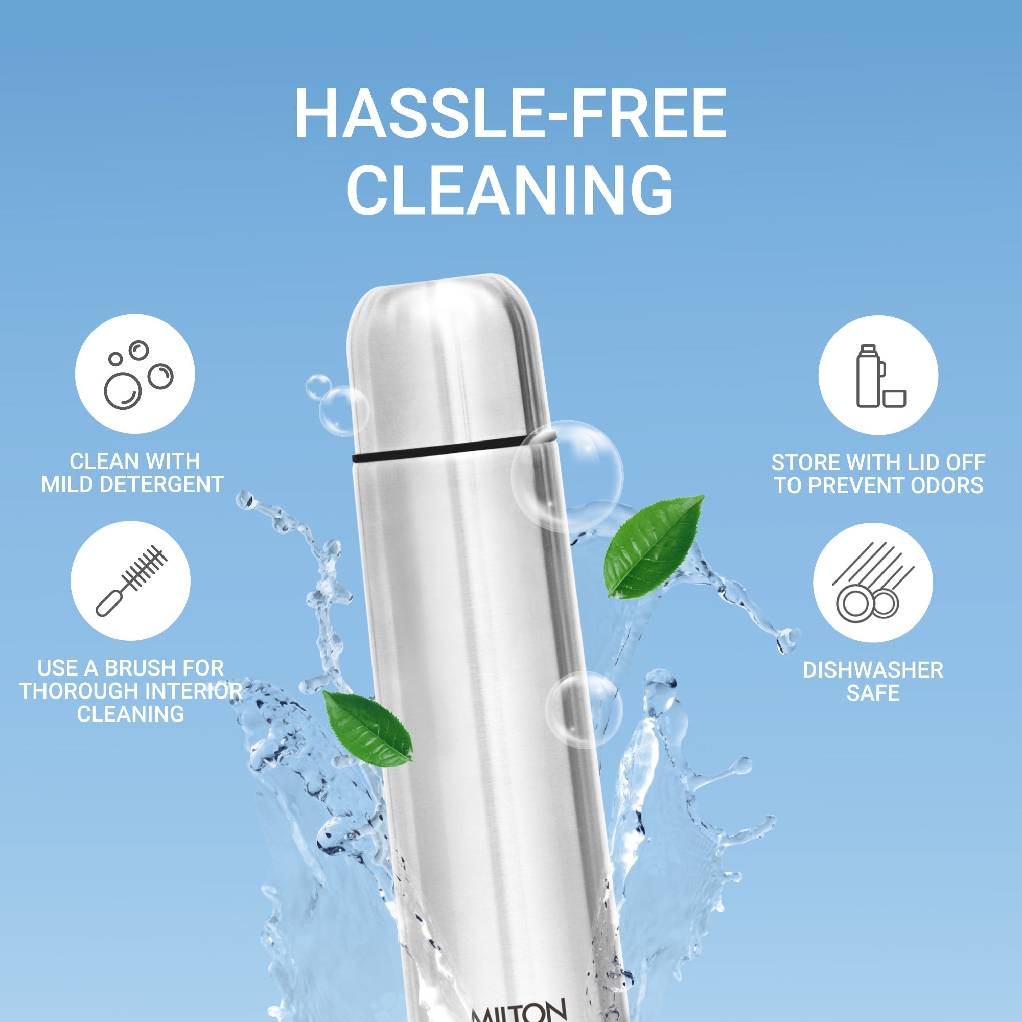 Milton Plain Lid Thermosteel Bottle Silver
