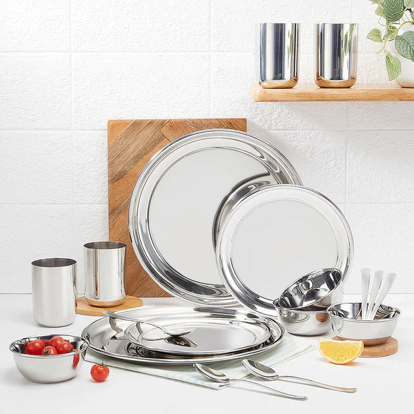Borosil 30-piece Stainless Steel Dinner