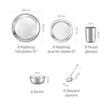 Borosil 30-piece Stainless Steel Dinner