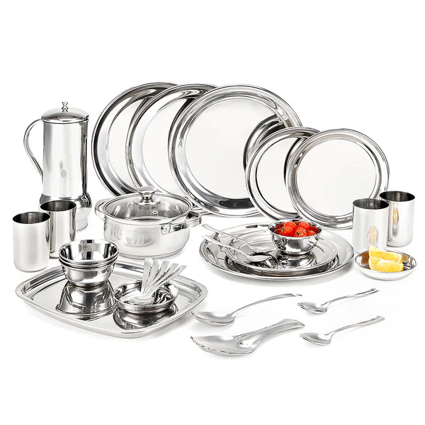 Borosil 30-piece Stainless Steel Dinner