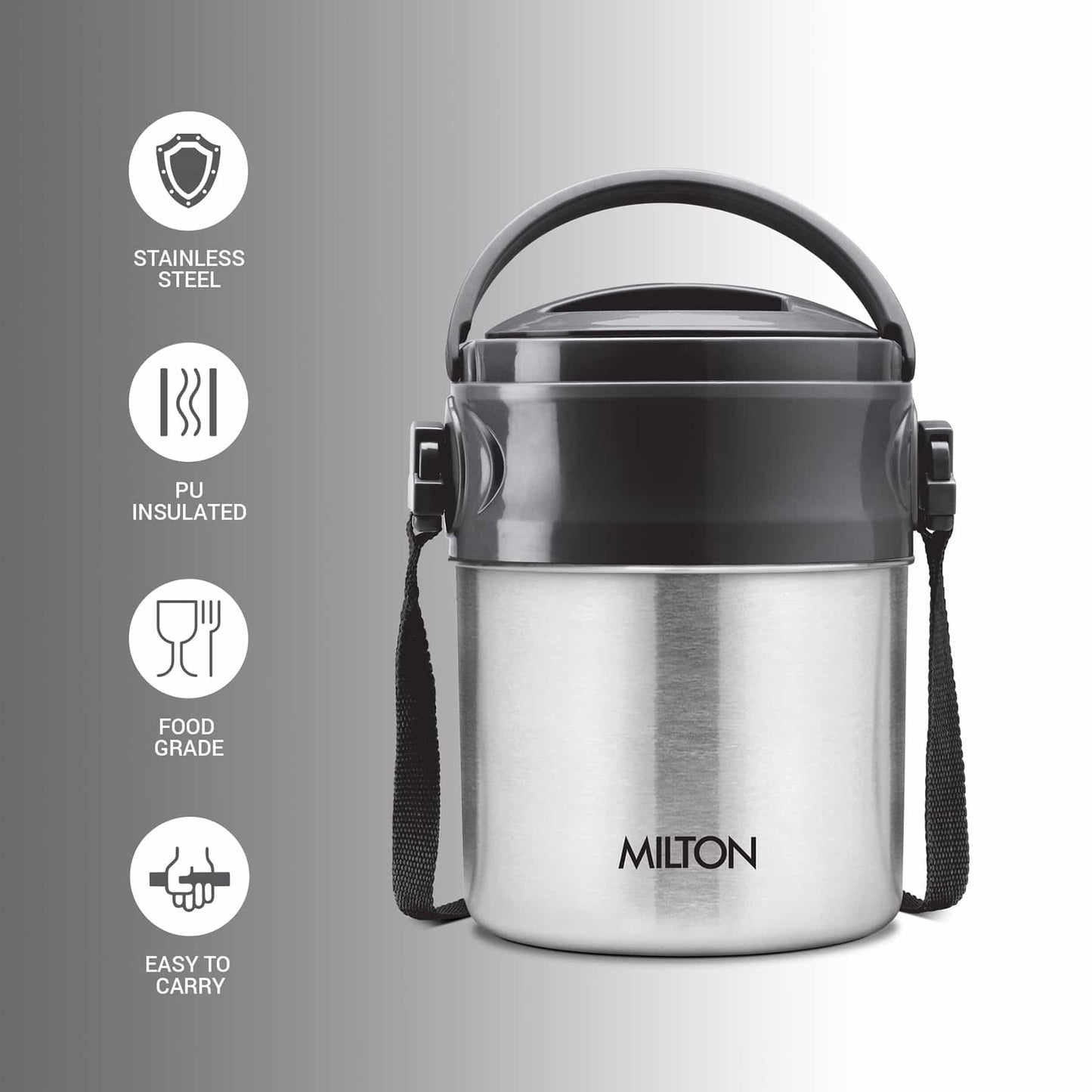 Milton Steel On Lunchbox Silver