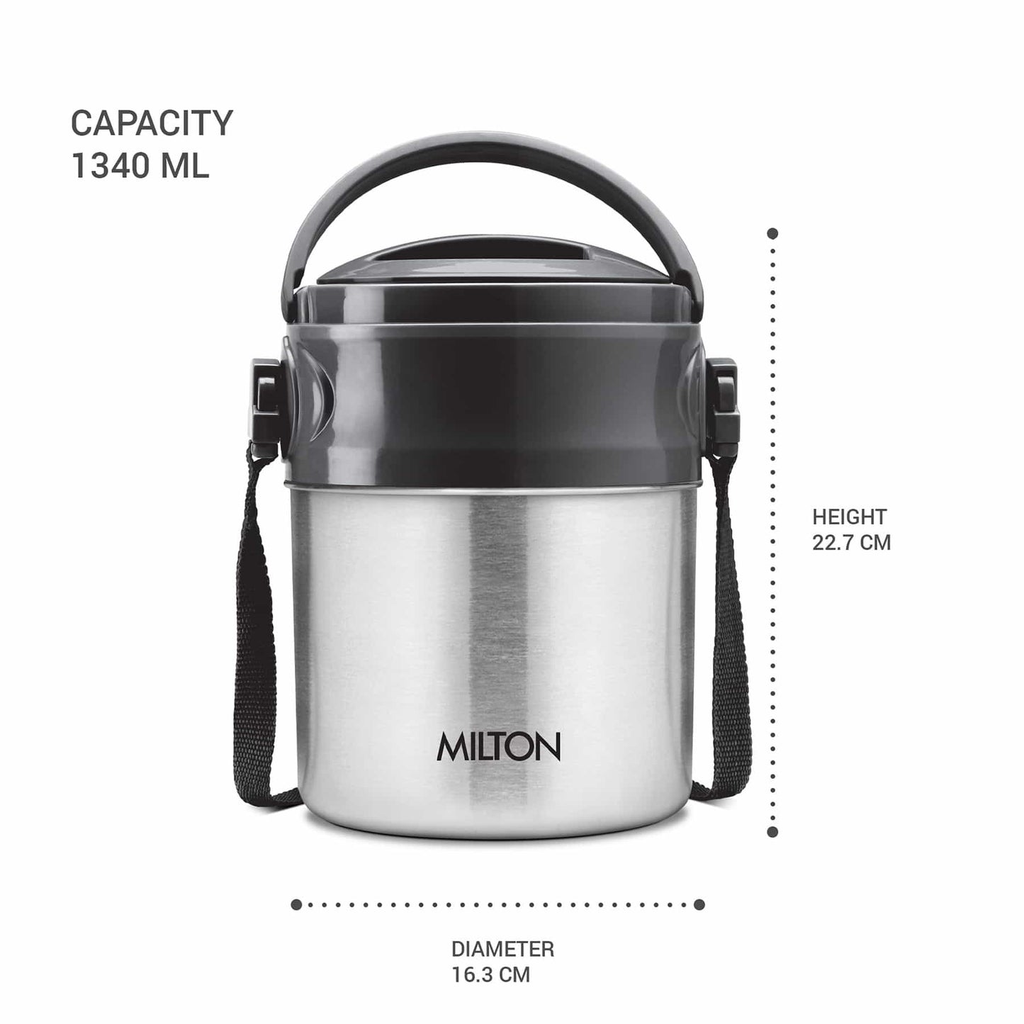 Milton Steel On Lunchbox Silver