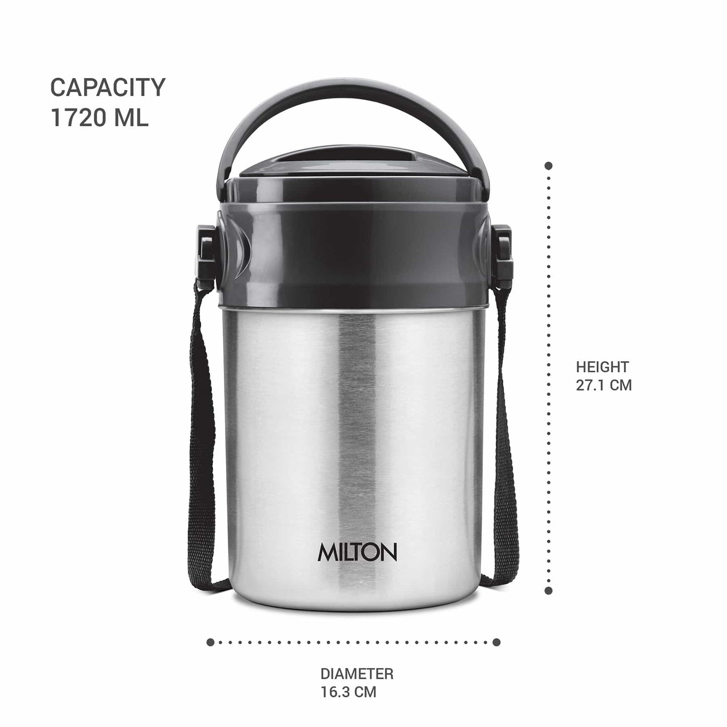 Milton Steel On Lunchbox Silver