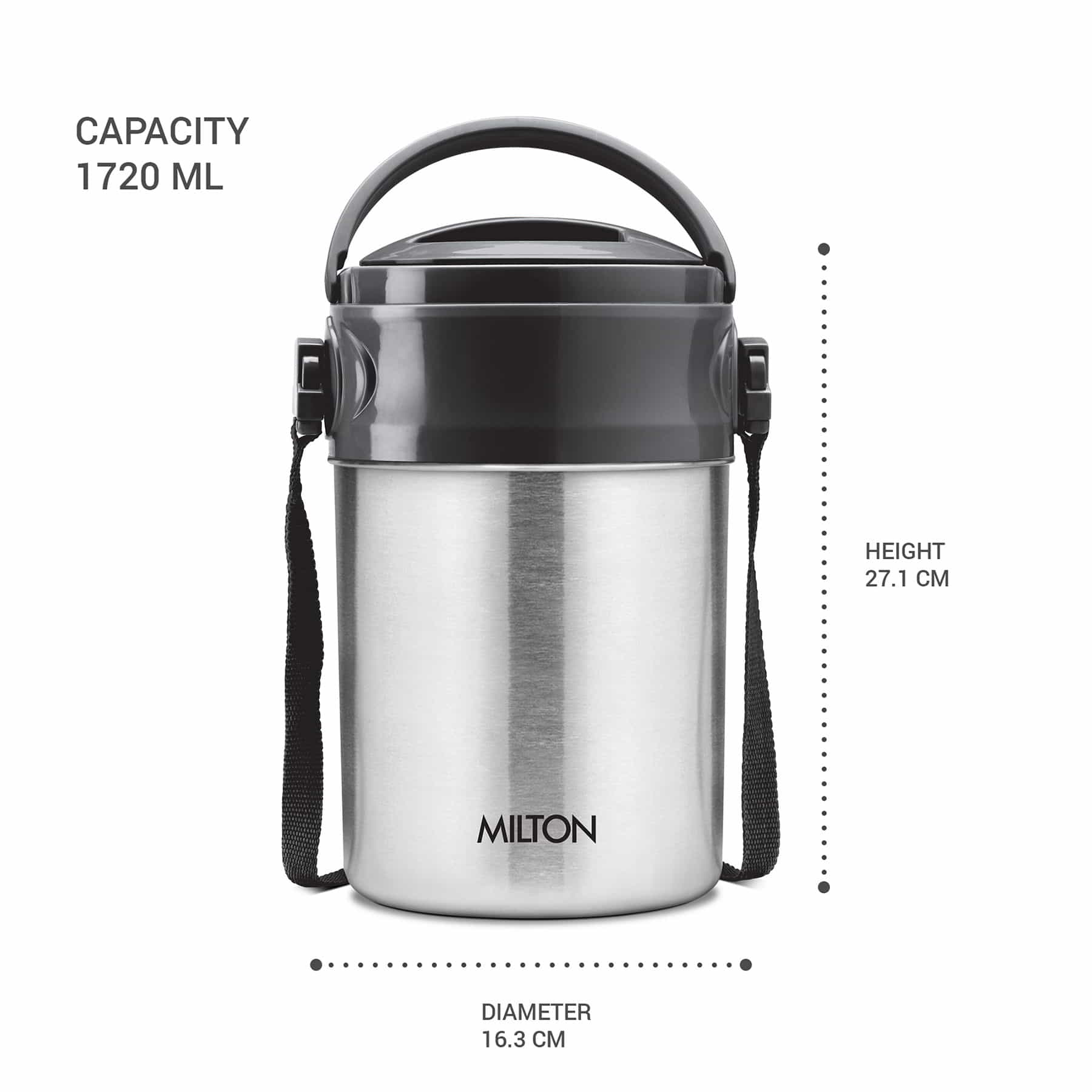 Milton Steel On Lunchbox Silver