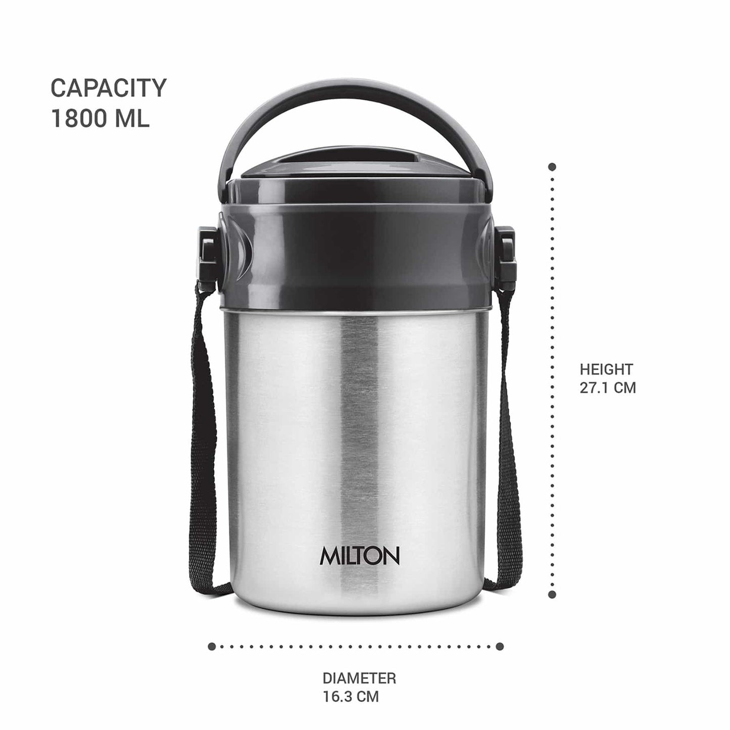 Milton Steel On Lunchbox Silver