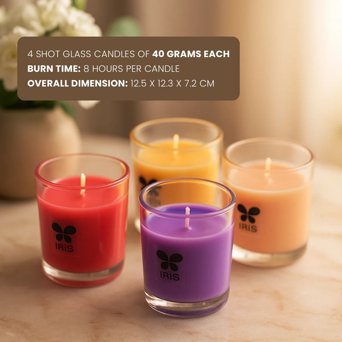 IRIS Fragranced Shot Glass Candle 40gm