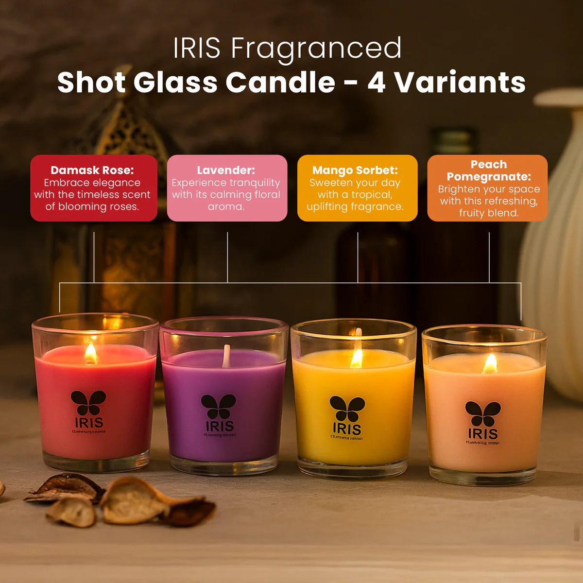 IRIS Fragranced Shot Glass Candle 40gm