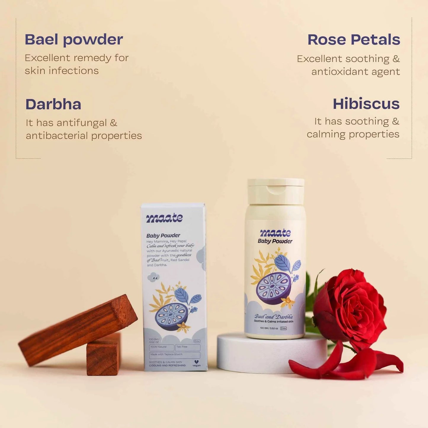Maate Ayurvedic Baby Powder 100gm