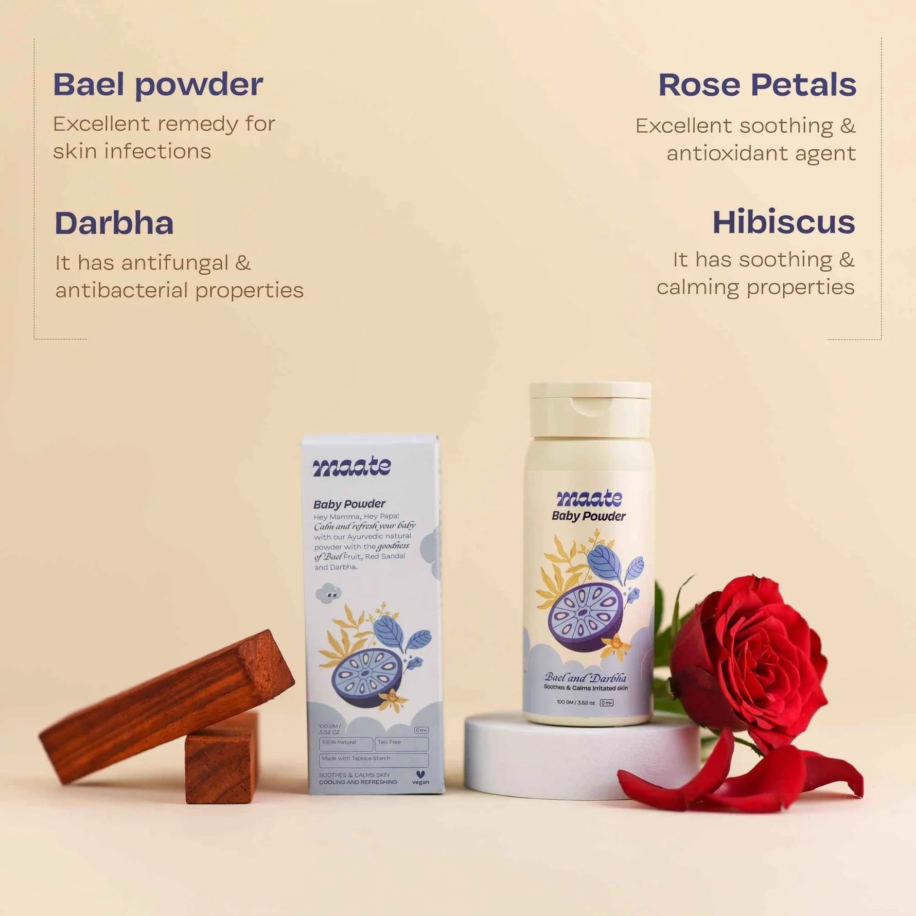 Maate Ayurvedic Baby Powder 100gm