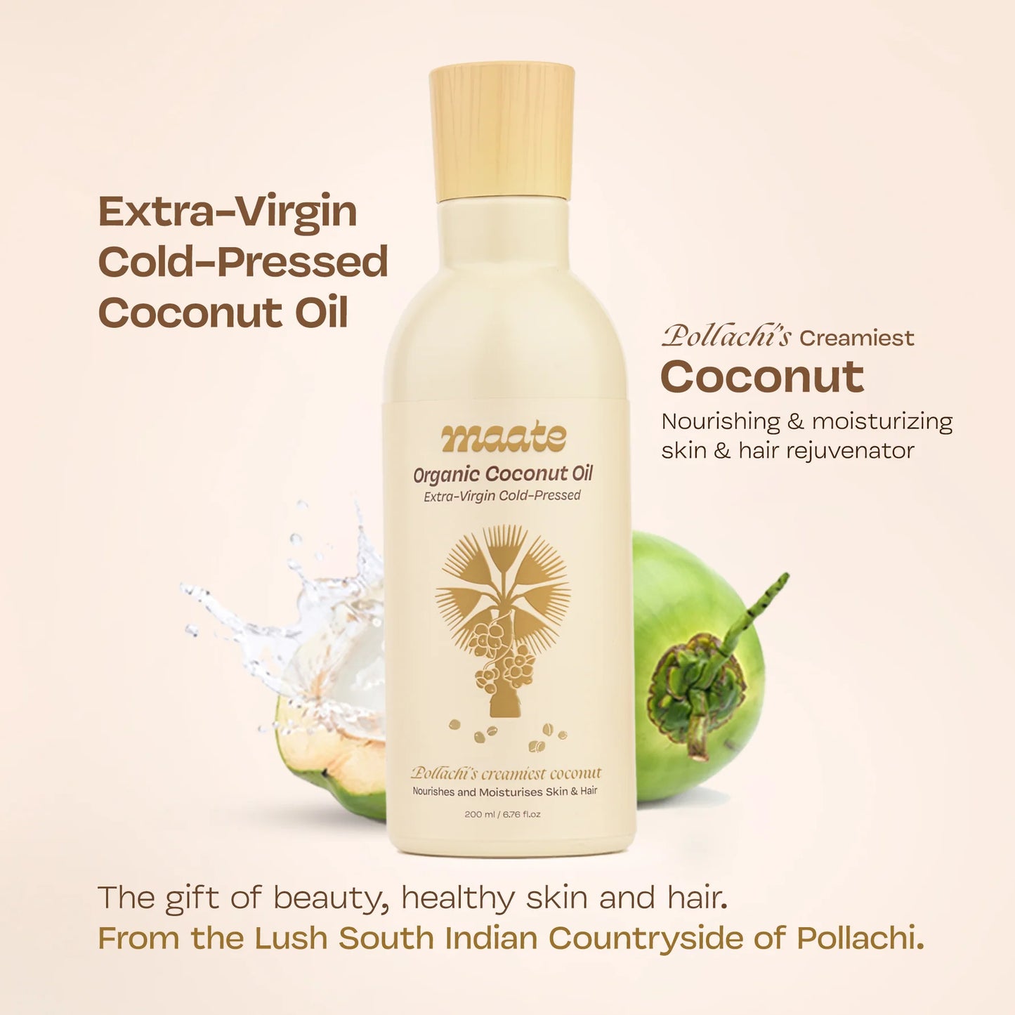 Maate Organic Coconut Oil - Extra Virgin | Cold Pressed | 200ml