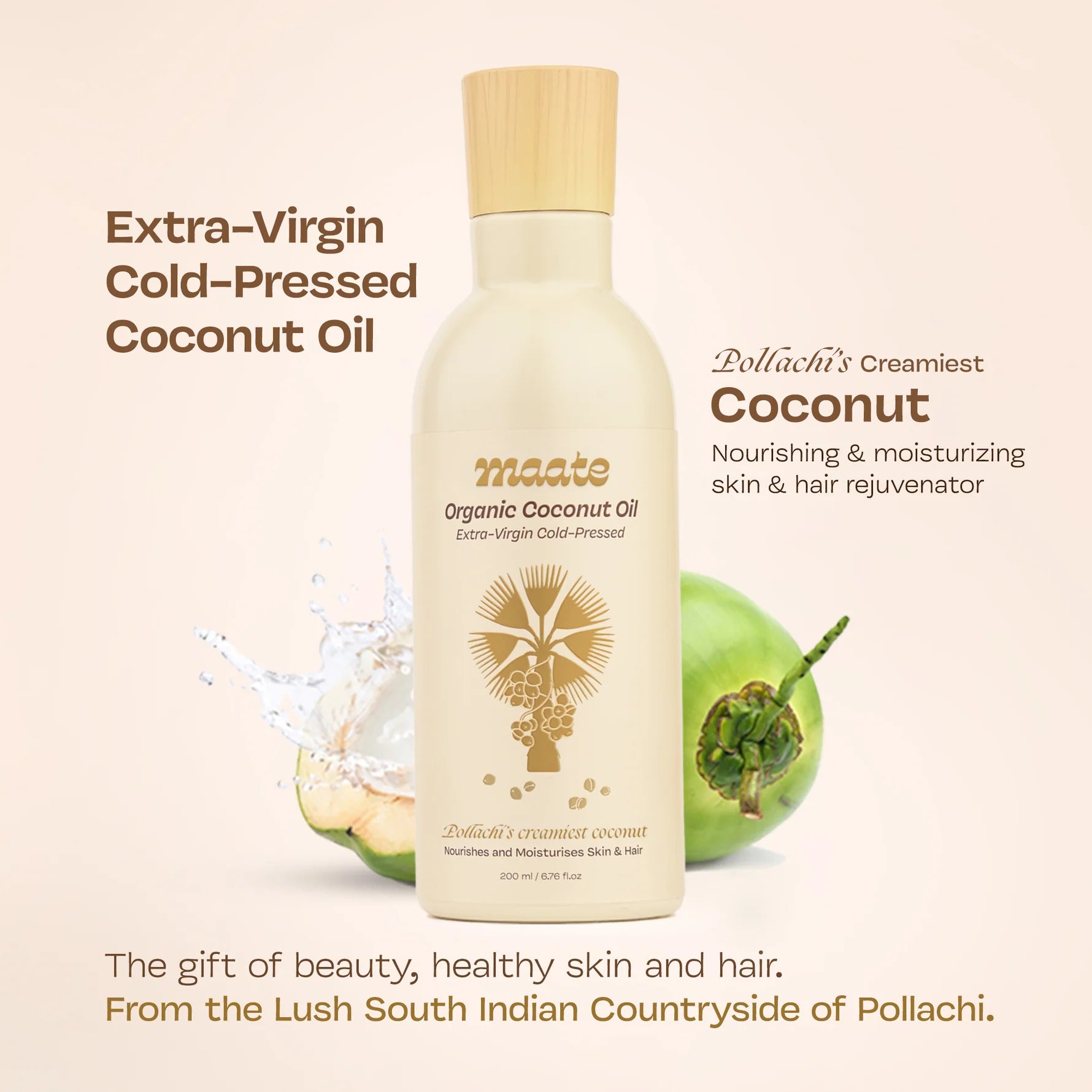 Maate Organic Coconut Oil - Extra Virgin | Cold Pressed | 200ml