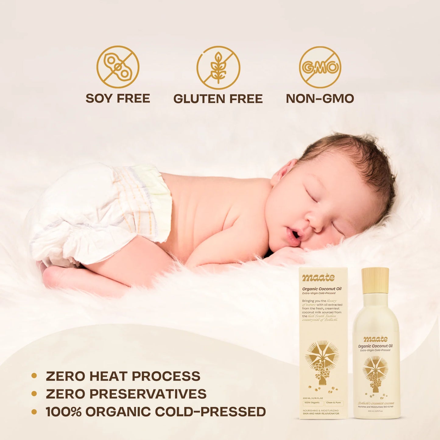 Maate Organic Coconut Oil - Extra Virgin | Cold Pressed | 200ml