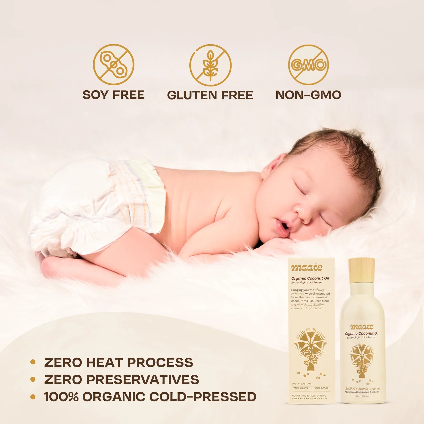 Maate Organic Coconut Oil - Extra Virgin | Cold Pressed | 200ml