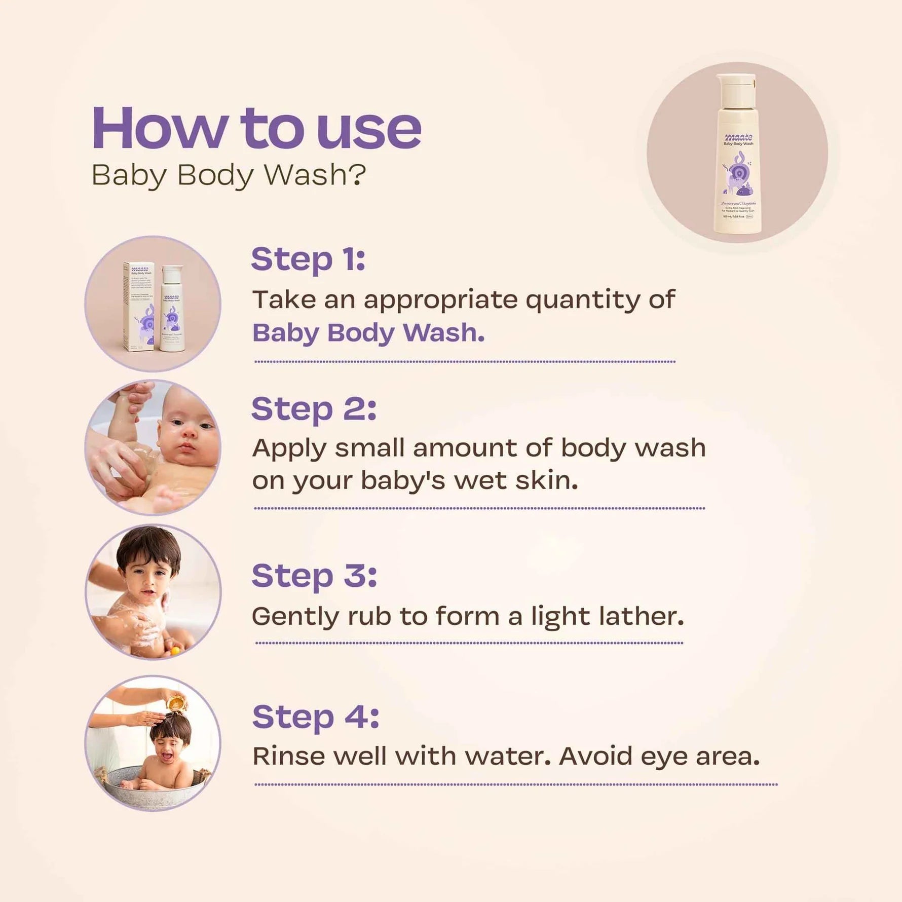 Maate Baby Body Wash ph Balanced | Soap Free