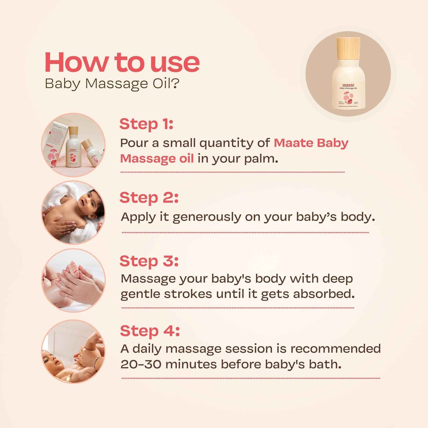 Maate 100% Natural Baby Massage Oil