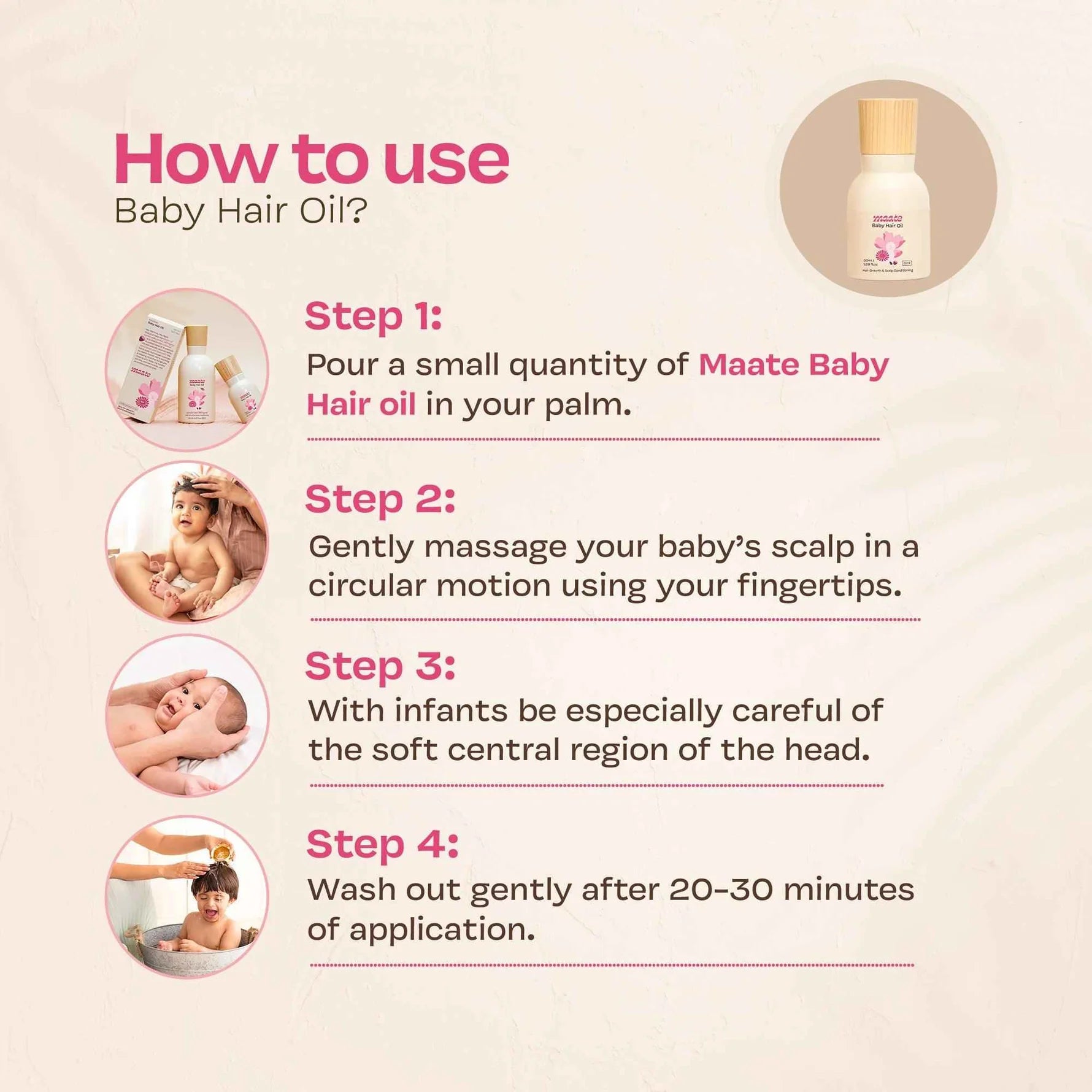 Maate  Natural Baby Hair Oil - 50ml