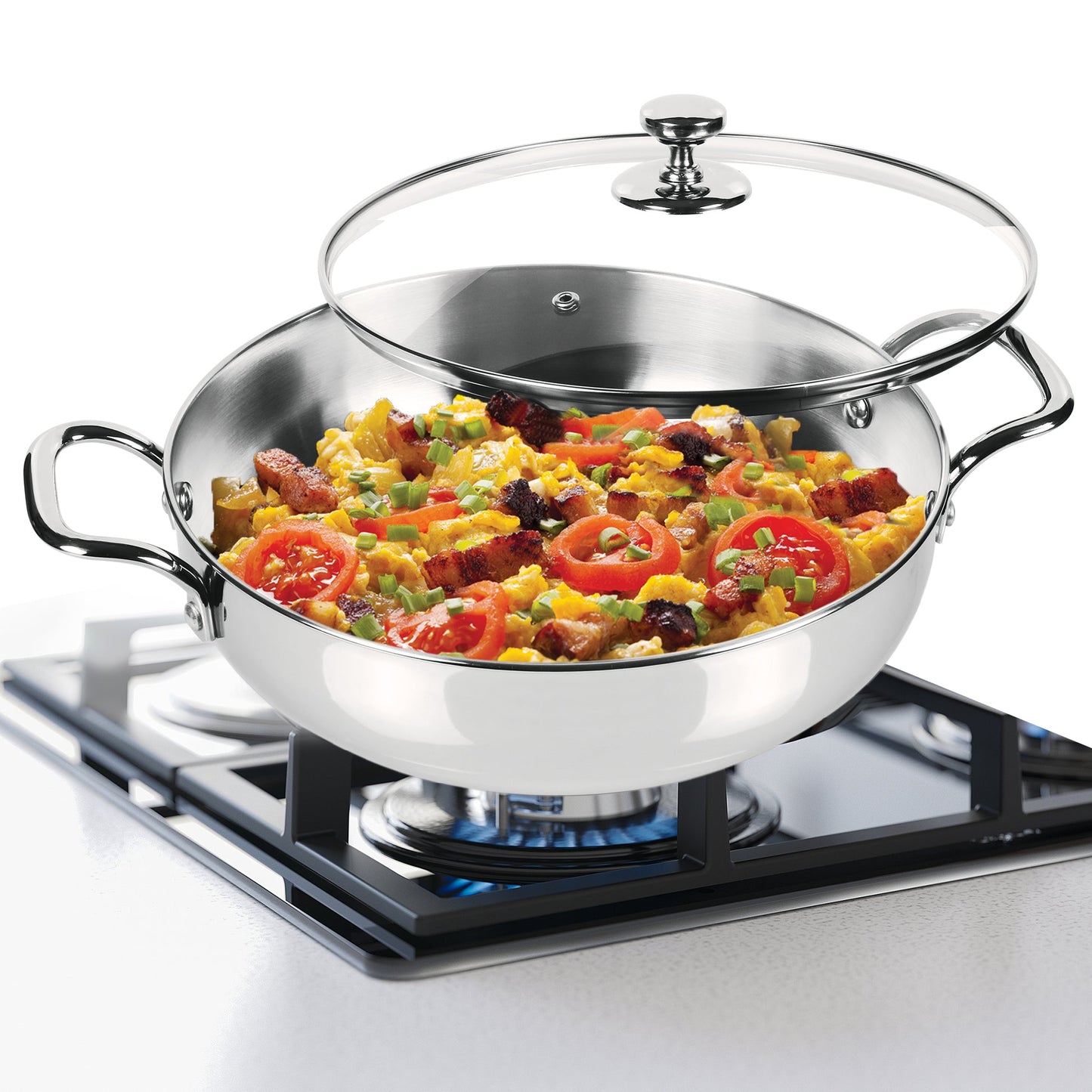 Milton Stainless Steel Kadhai with Glass Lid