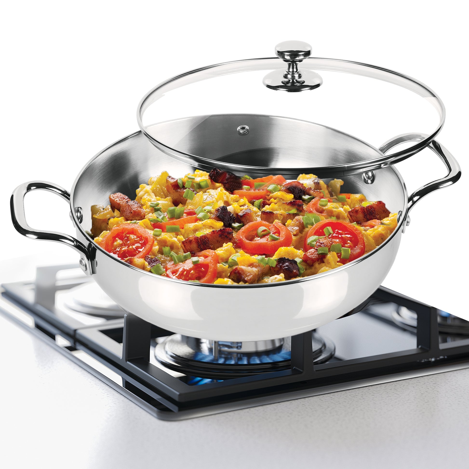 Milton Stainless Steel Kadhai with Glass Lid