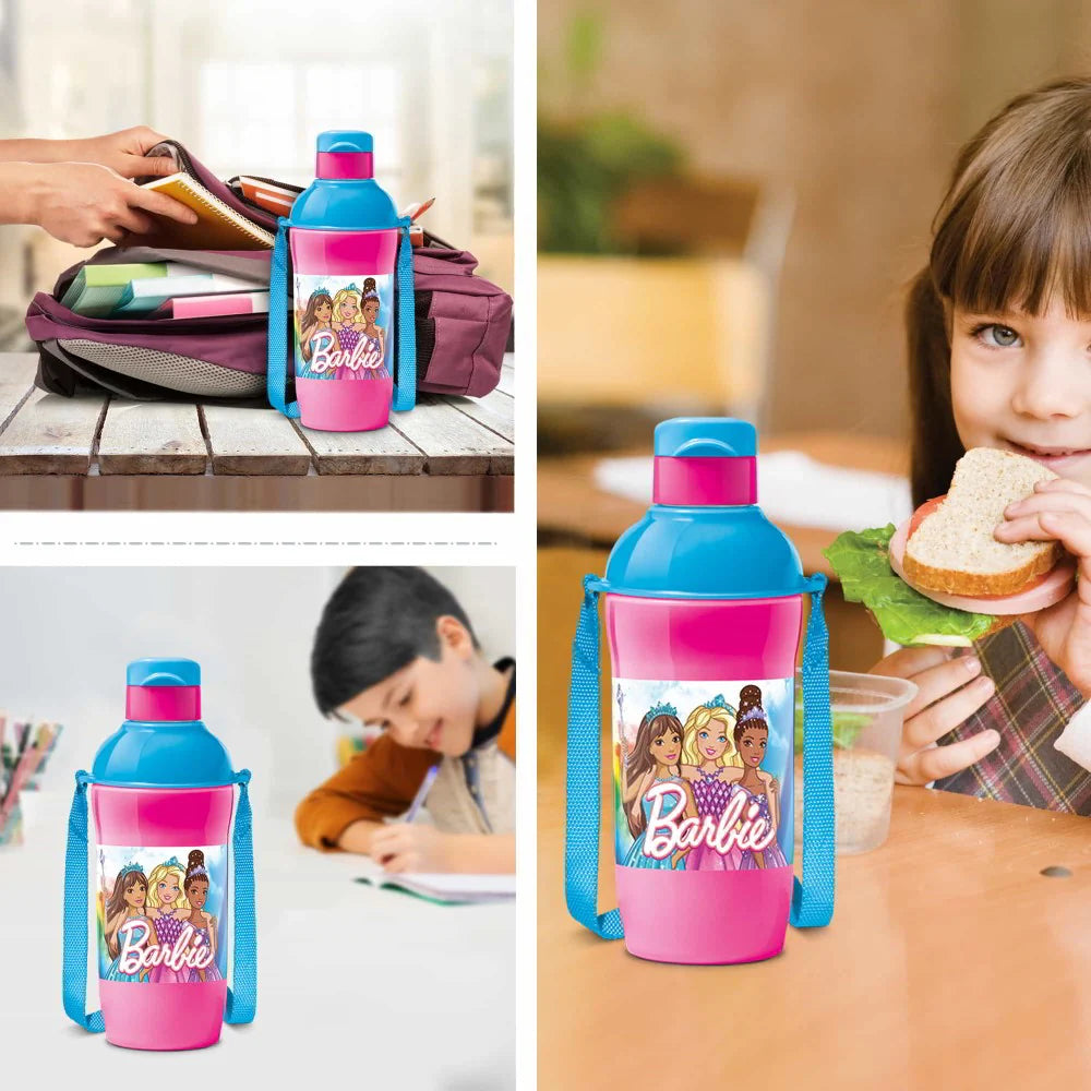 Milton Steel Barbie Kids Sipper Bottle Blue 600ML