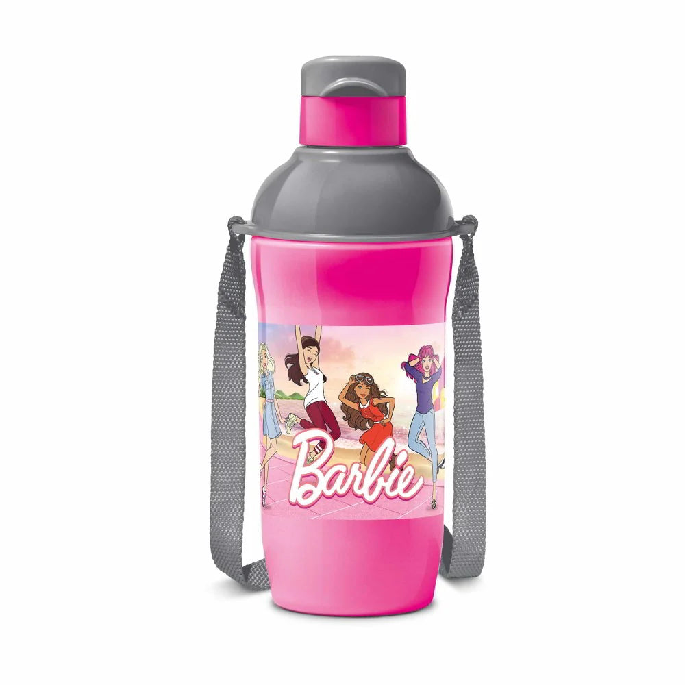 Milton Steel Barbie Kids Sipper Bottle Pinik And  Grey 600ML