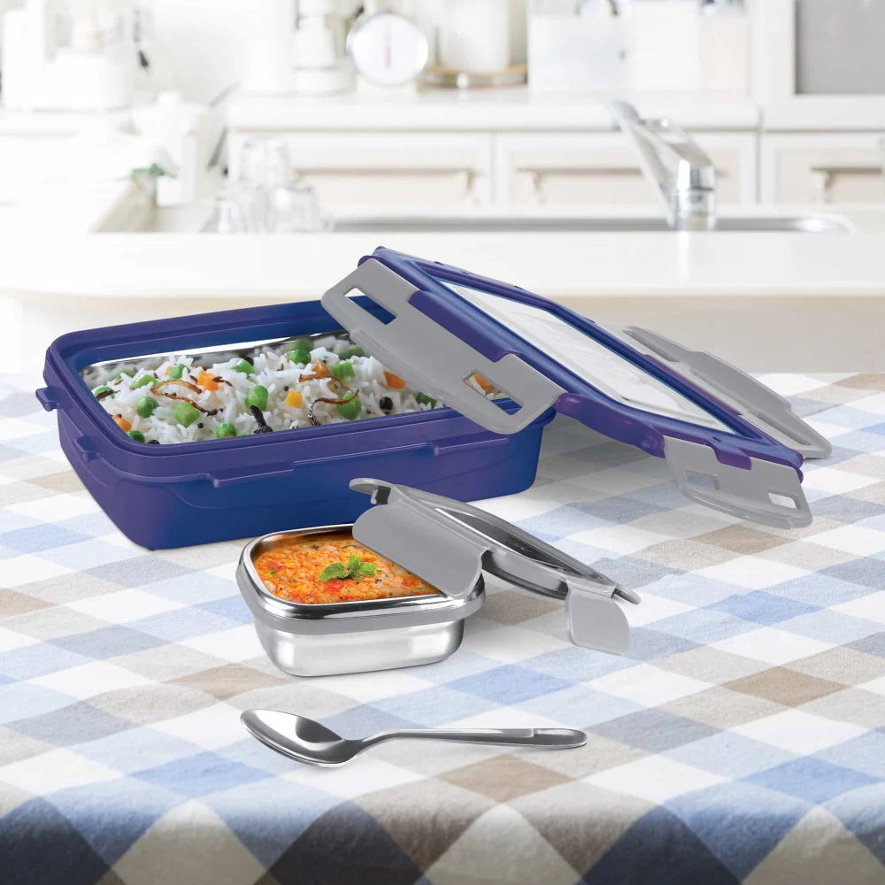 Milton Steely Super Deluxe Lunchbox Dark Blue 400ML