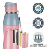Borosil Larah Drift Round PU Thermoware Bottle 650W