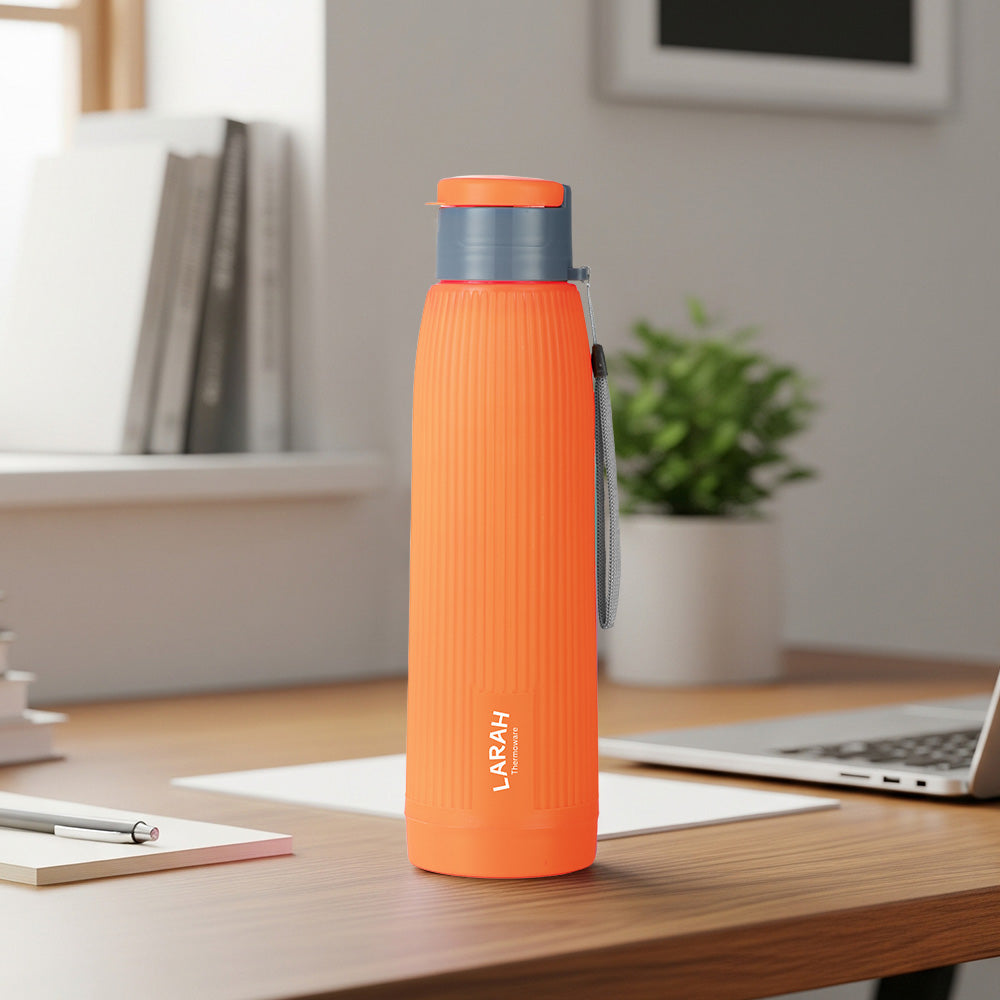 Borosil Larah Lava Fluted PU Thermoware Bottle 700Ml