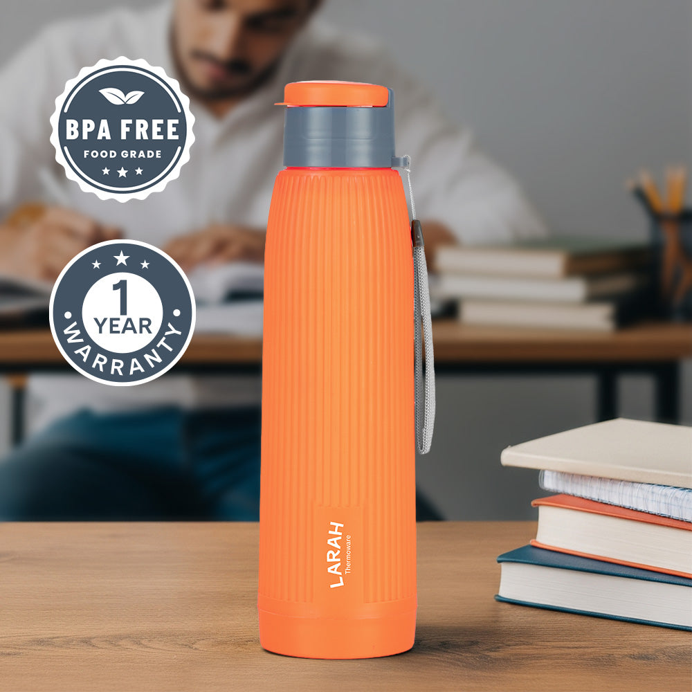 Borosil Larah Lava Fluted PU Thermoware Bottle 700Ml