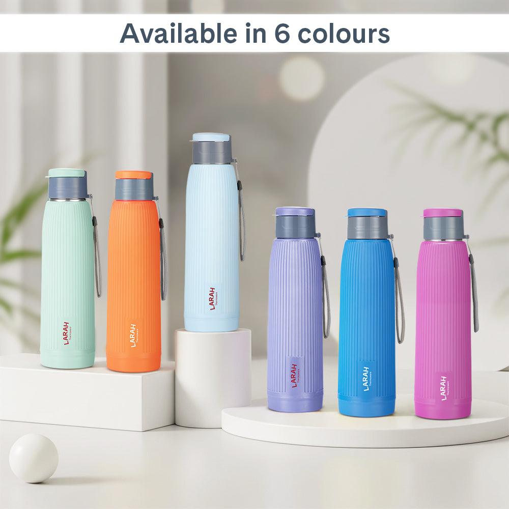 Borosil Larah Lava Fluted PU Thermoware Bottle 700Ml