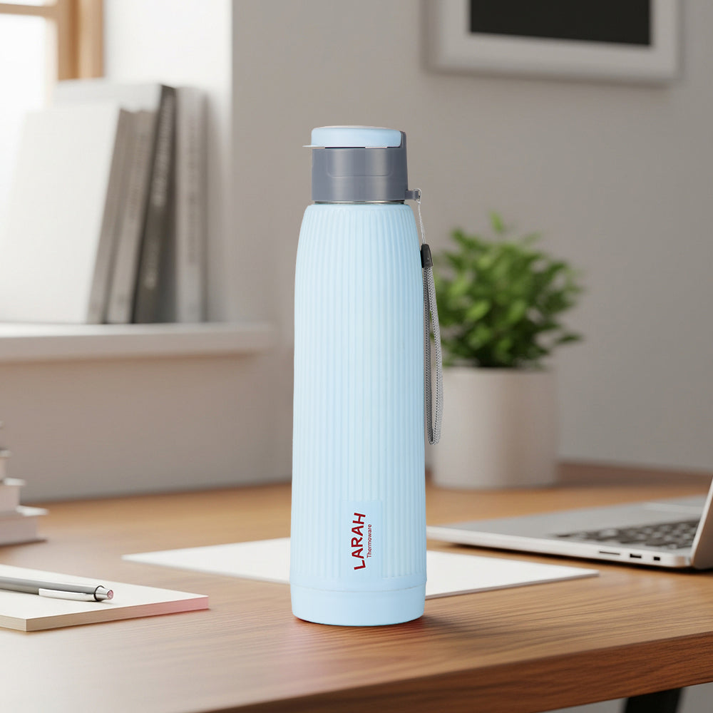 Borosil Larah Lava Fluted PU Thermoware Bottle 700Ml