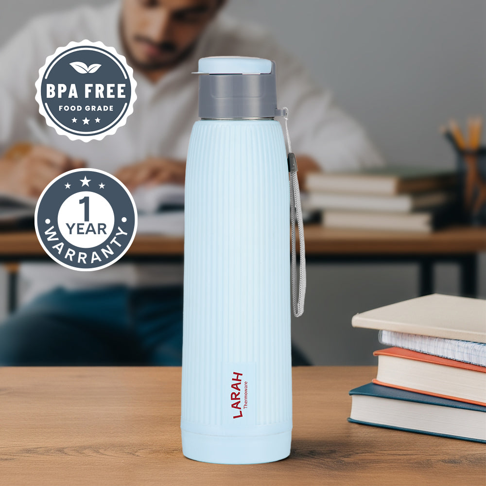 Borosil Larah Lava Fluted PU Thermoware Bottle 700Ml