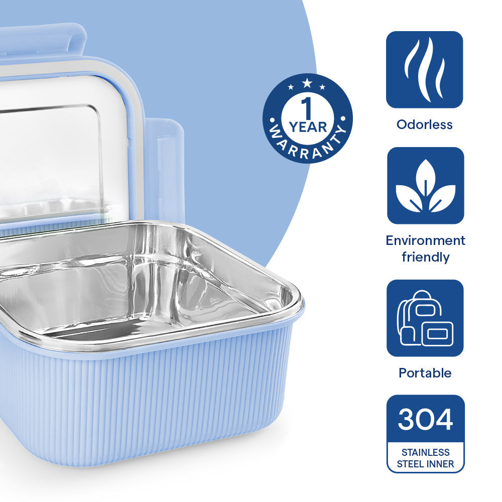 Borosil Larah Freshbyte Square Container with Lid