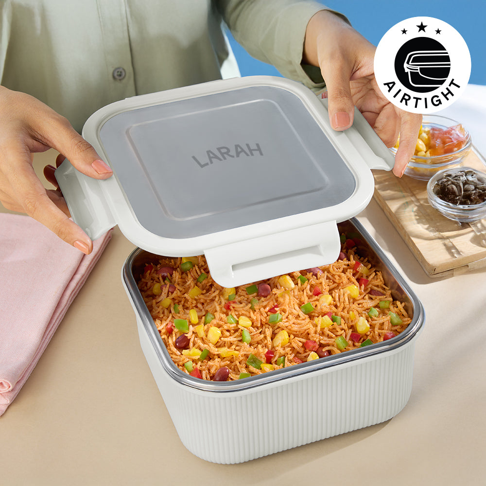 Borosil Larah Freshbyte Square Container with Lid