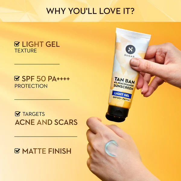 Sugar Tan Ban 4% Niacinamide Sunscreen Light Gel