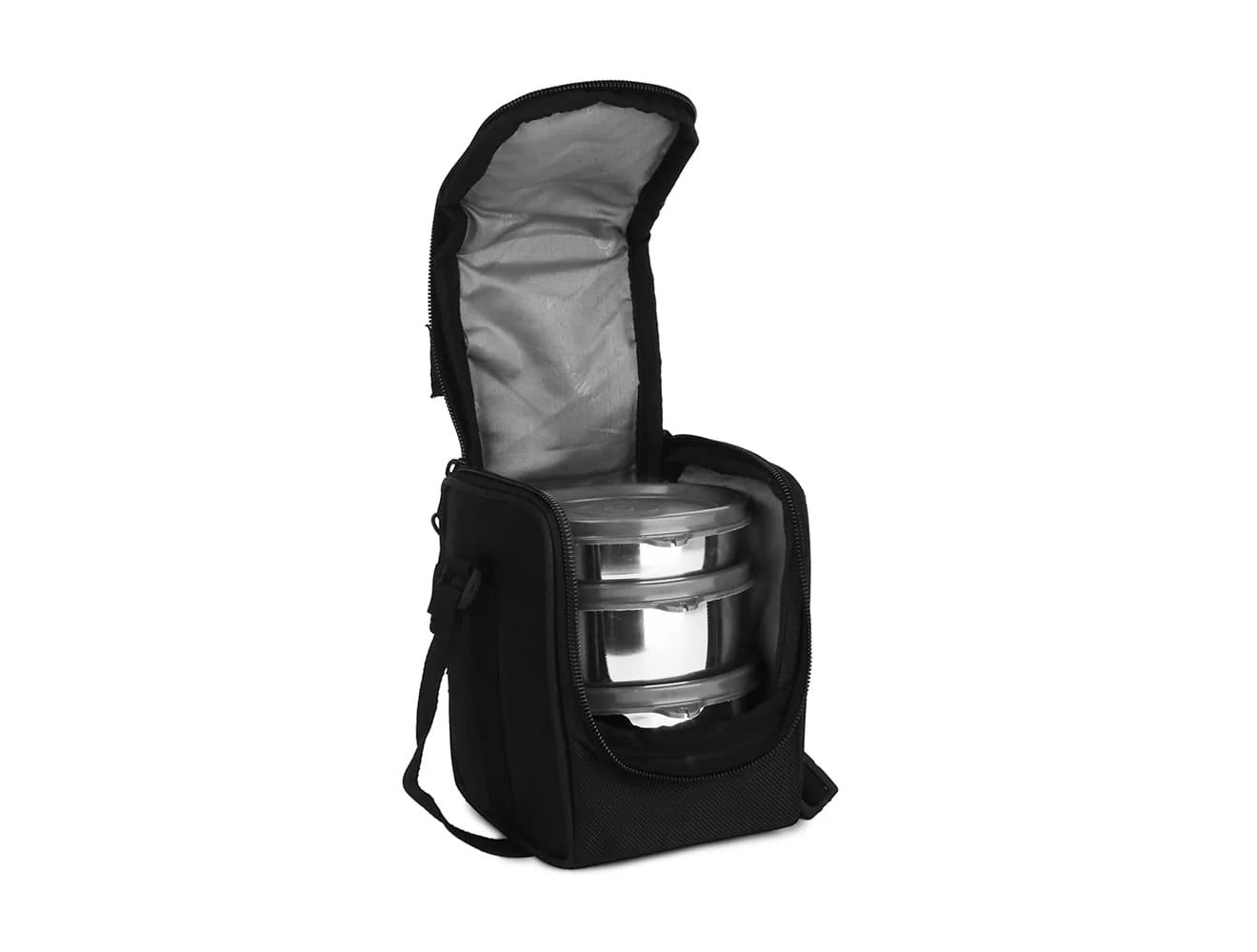 Milton Tasty Lunch Steel Tiffin Box Black 4pcs set