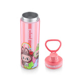 Pexpo Texas Thermo Steel Bottle | Tri-Ply Vacuum Insulated Hot & Cold Flask | For School - Pink Doll Print - 500 ml