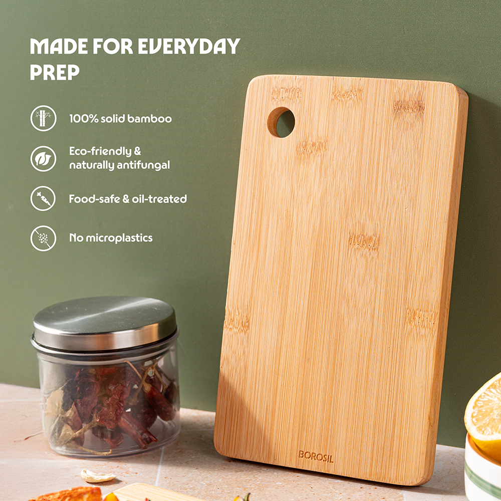 Borosil Bamboo Wood Chopping Board 10mm
