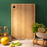 Borosil Bamboo Wood Chopping Board with Grooves 14mm