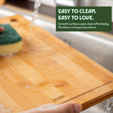 Borosil Bamboo Wood Chopping Board with Grooves 14mm