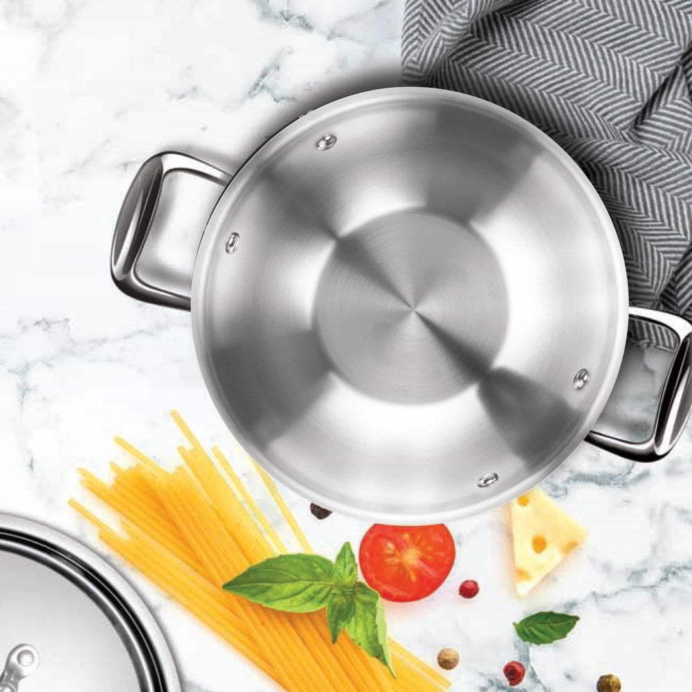 Milton Triply Stainless Steel Kadhai with Lid
