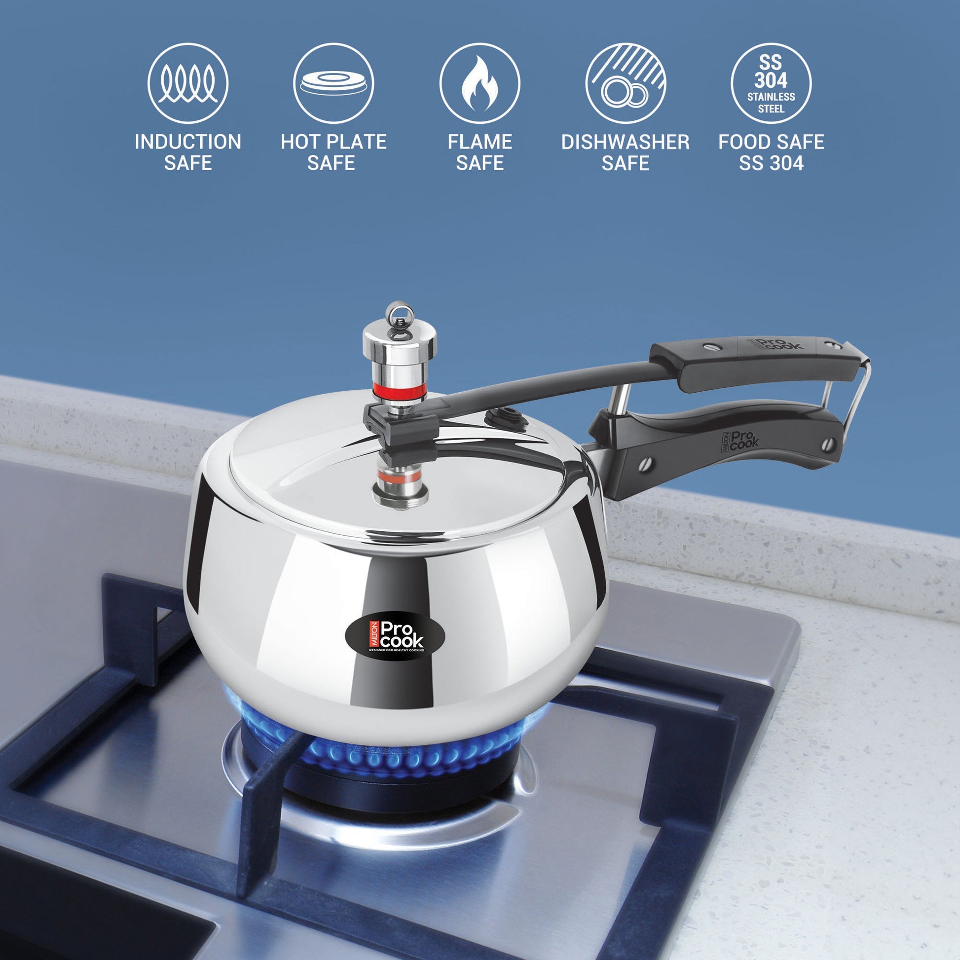 Milton Pressure Cooker Inner Lid Curve Triply (Milton Procook)