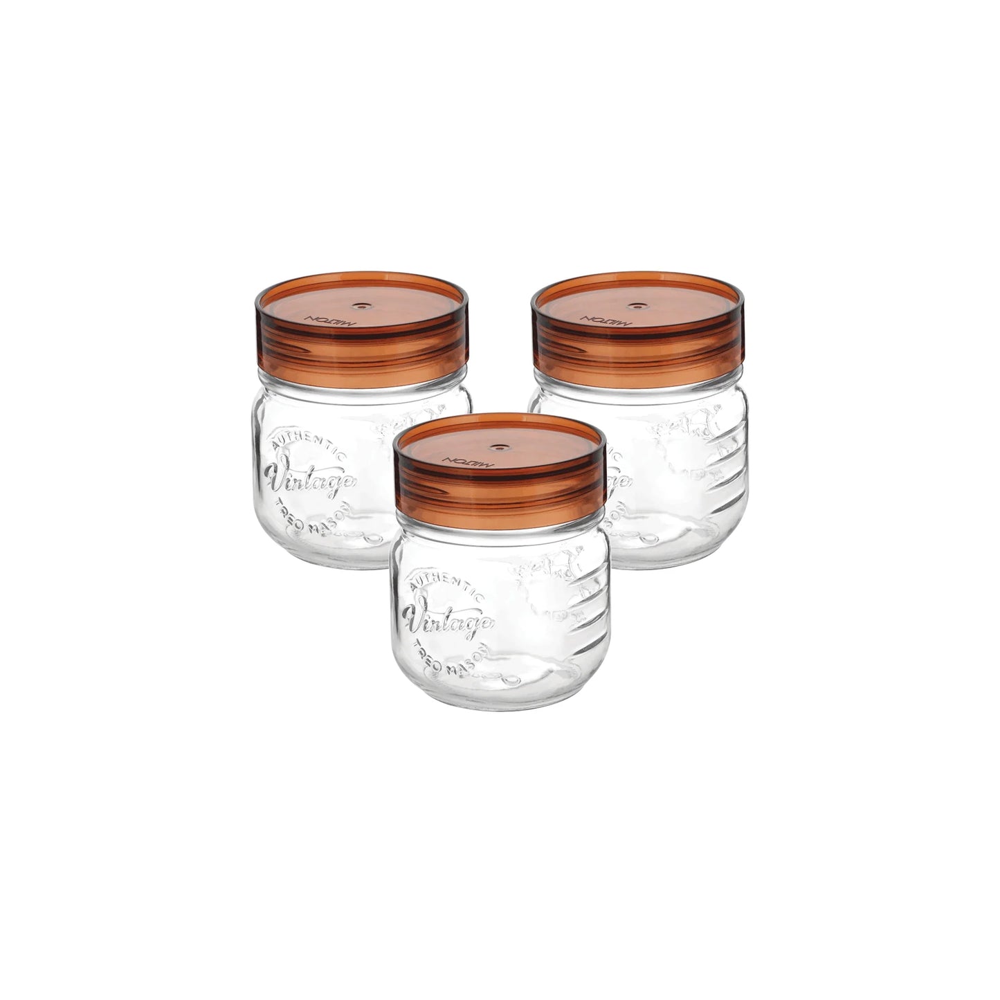 Milton Vintage Glass Jar With Lid 3pcs set 300ML