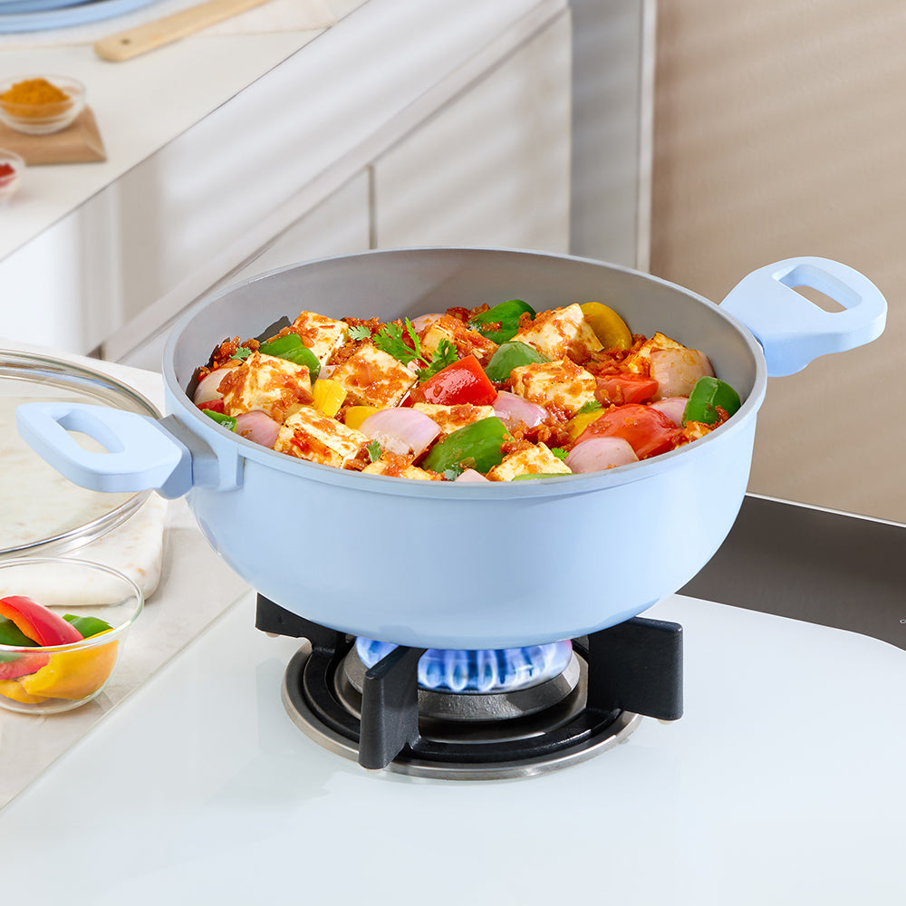 Borosil Vajra Ceramic Deep Kadhai 20CM - 2.3L
