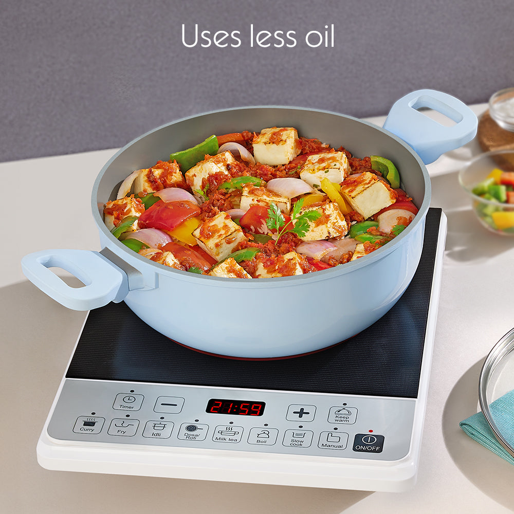 Borosil Vajra Ceramic Deep Kadhai 20CM - 2.3L