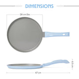 Borosil Vajra Ceramic Flat Tawa, Blue