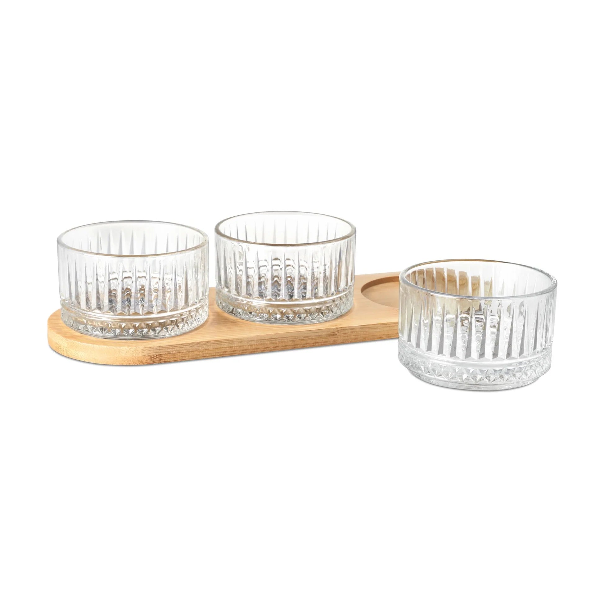 Milton Verti Bowls with Wooden Tray Set of 3pcs